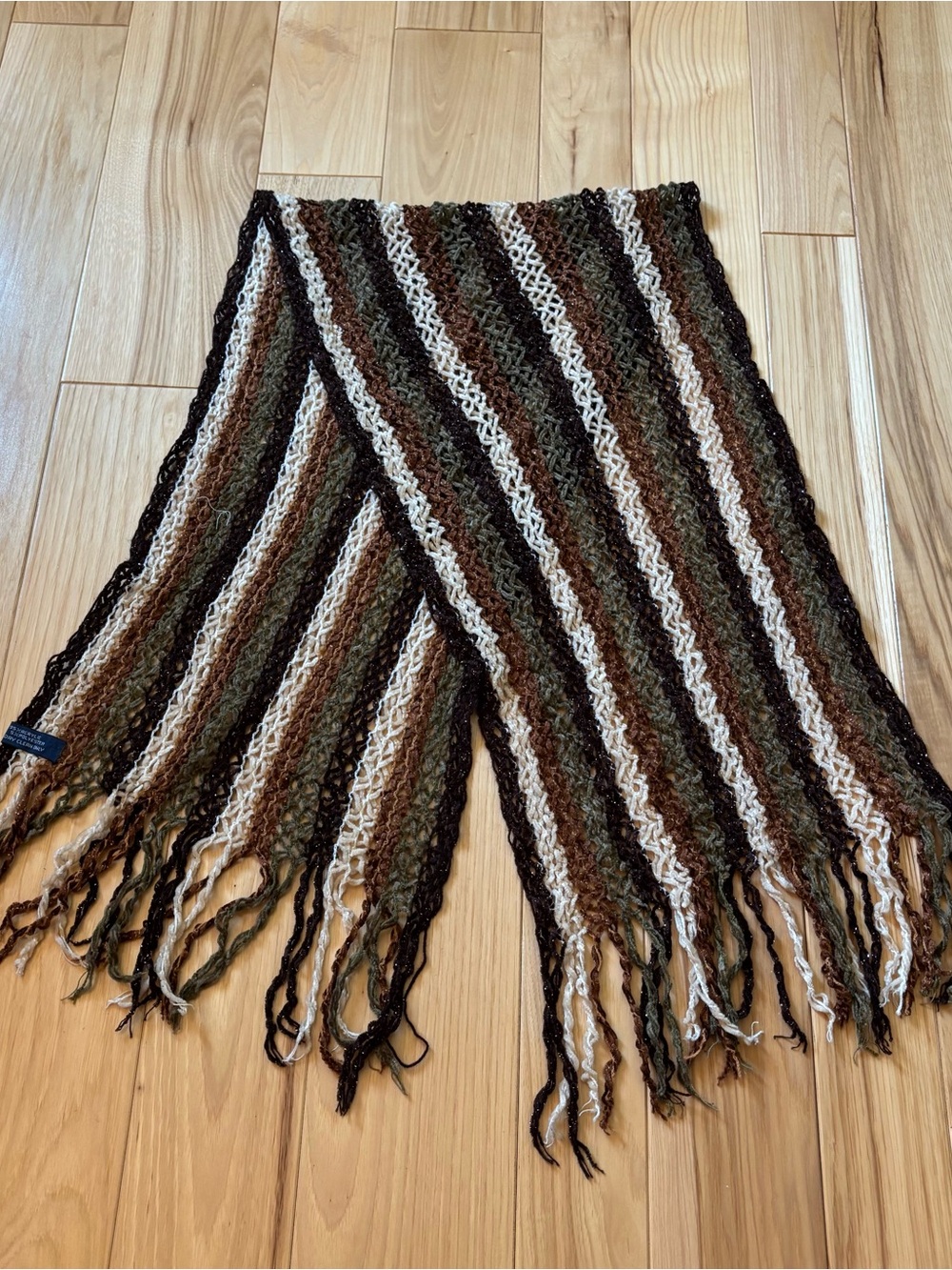 Y2K Honey Boho Chenille Scarf Made in Italy